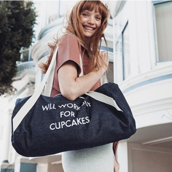 PRIVATE PARTY | WILL WORK OUT FOR CUPCAKES | Denim Gym Bag​​ HOST PICK​ - Picture 3 of 6